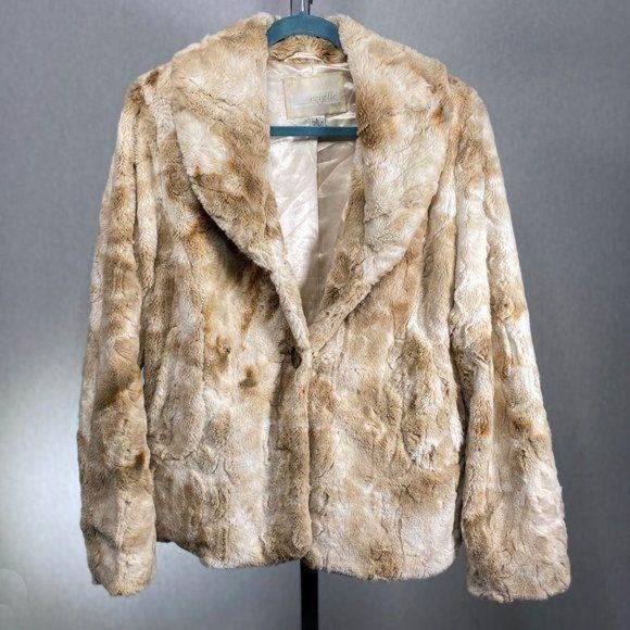 Neyelle Faux Fur Short Coat Jacket, Large